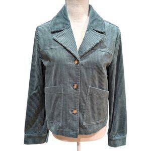 Anthropologie Avec Les Filles Corduroy Wide Wale Jacket Blazer in Moss Green